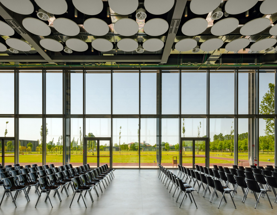 Deco Nuvolato, nuvolato effect floor with light gray. Library H Farm, Roncade Italy. Project:Zanon Architetti Associati - Rogers Stirck Harbours + Partners. 05