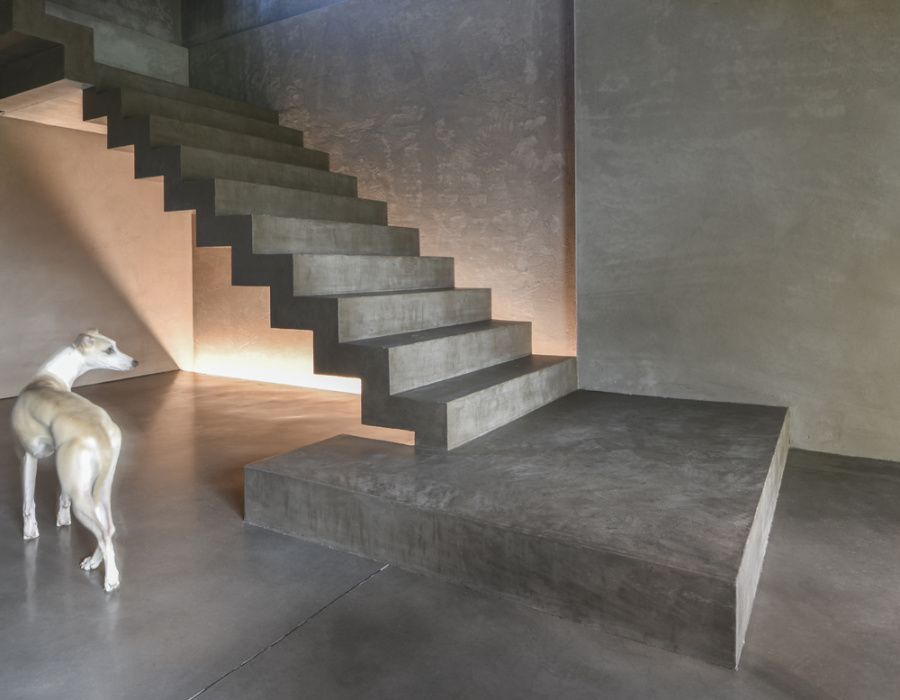 interior design staircase in resin cement