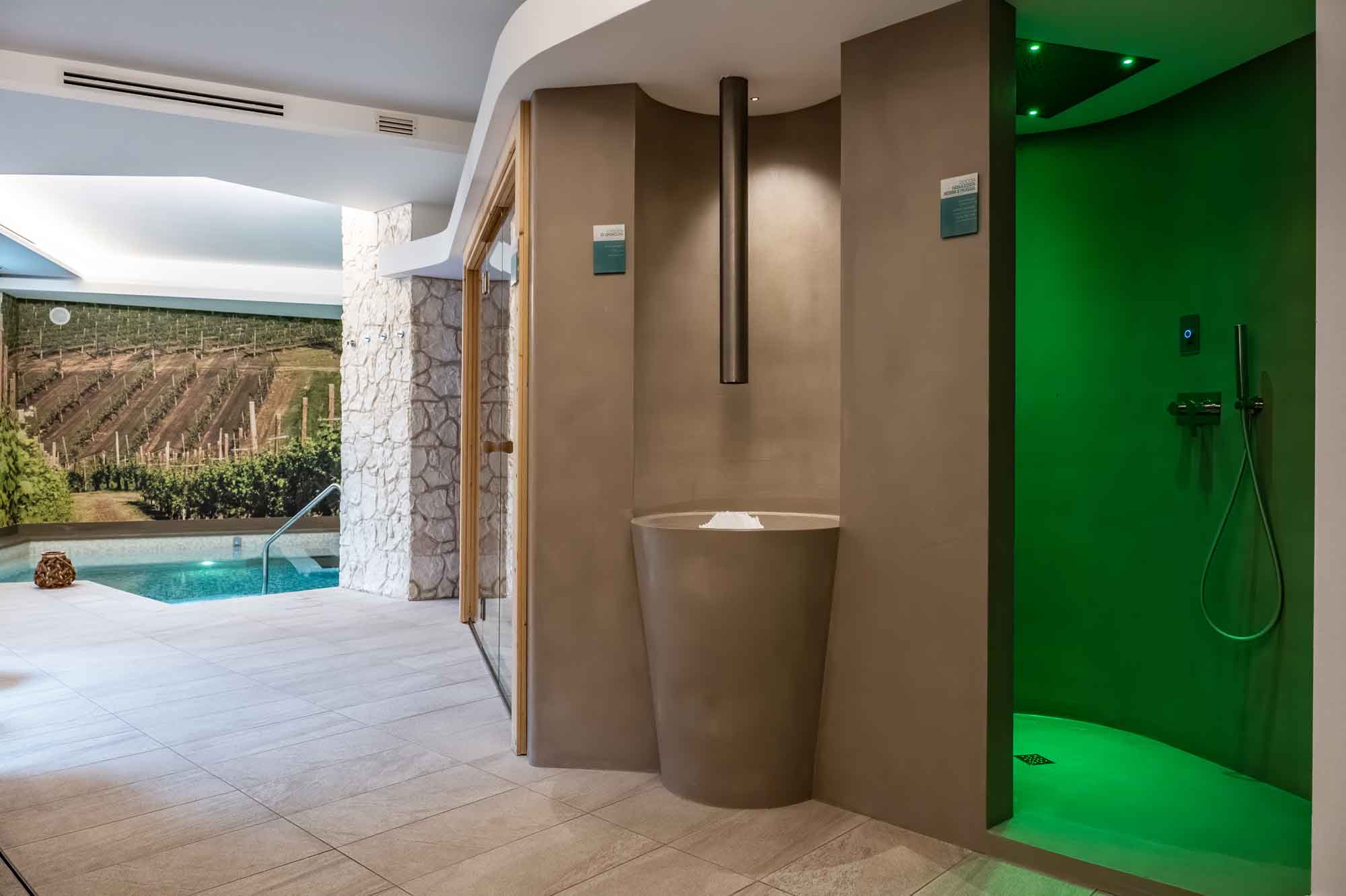 Microverlay®, low thickness concrete resin coating, taupe finish. SPA La Vigna, Pieve del Grappa (Italy)